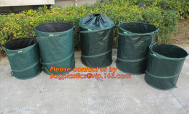 200L Foldable leaf bag garden waste bag reciclyng garden leaf bags with wheels,Reusable Pop-up Garden Bag Leaf Container