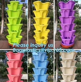 strawberry vertical stackable planter plastic garden pots flower pot,PP material Mini plastic succulent pot for home gar