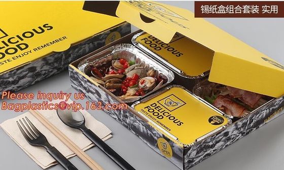 Aluminium foil food container 32x26x6.5cm 1/2 steamtable deep pan rec32267f with foil lid or plastic dome lid  BAGEASE B