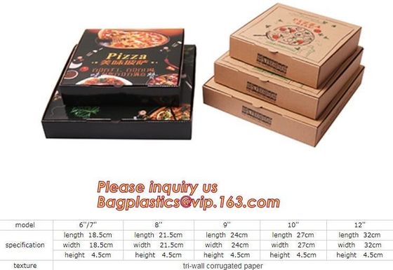 Kraft Pizza Paperboard Take Out Containers cheap pizza delivery box Packing Boxes,recyclable Pizza packaging boxes bagea