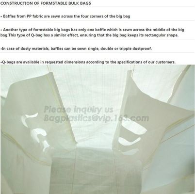 Flat bottom open mouth virgin PP woven bags 1000kgs 1 ton jumbo bags big fibc bulk bag for packing,breathable pp woven b