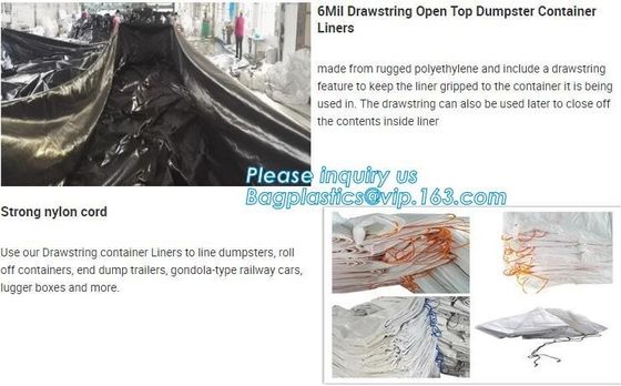 6Mil Open Top 20 Yard Roll Off Container Liners,Heavy Duty Open Top 12 Mil Roll Off Container Liners, BAGPLASTICS, PACK