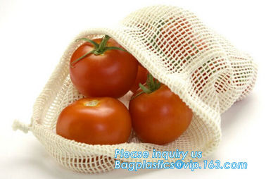 Recycled grocery shopping fruit reusable produce bag organic cotton mesh bag,100% Certified Organic Cotton Reusable Mesh