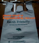 100% Compostable Carrier Plastic Biodegradable T-Shirt Bags With Logo, 100% biodegradable t-shirt garbage bag,corn starc