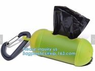 Dog poop bag with dispenser and leash clip for doggy waste on roll, biodegradable PE dog poop pet waste bag