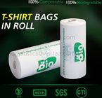 Cornstarch 100% biodegradable compostable shopping bag on roll, compostable 100% biodegradable shopping bags with EN1343