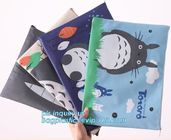 Stationery A4 Paper Waterproof Office Zipper File Bag, Office Stationery Bright Colors OEM File Bag Pocket Clear PVC Bag