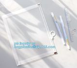 PVC slider ziplock bag for stationery, file,school kids, stationery packaging zipper bag with slider, PVC plastic Hanger
