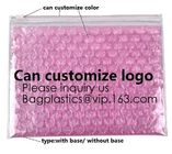New Design Pvc Ziplock Epe Foam Heart-Shaped Bubble Bag For Cosmetic/Pink Plastic Bubble Bag With Zipper bagease package
