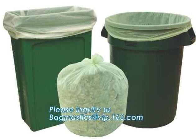 Biodegradable & Compostable Transparent Poly Flat Bags On Roll With Paper Core For Supermarket, Food Waste Caddy Liner