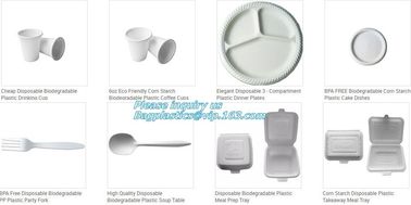 Disposable corn starch plates, biodegradable corn starch food container, biobased food tray