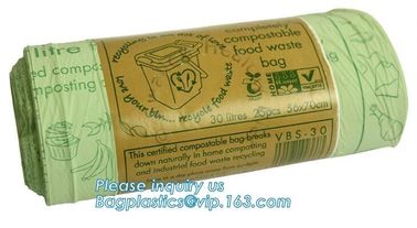 China biodegradable compostable plastic trash bag on roll, 100% COMPOSTABLE PLASTIC T-SHIRT BAG- ITALY MARKETS