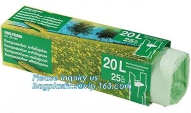 100% biodegradable compostable self adhesive plastic bags, 100%certified compostable bags for lawn and leaf