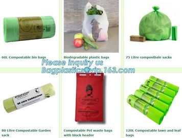 100% compostable PE garbage bag, 100% biodegradable and compostable dog waste bag, ECO-friendly high quality compostable