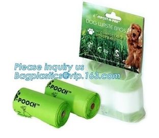 Eco friendly Dog Waste Pet Poop Bags Refill Rolls with dipenser, bone shape dispenser eco biodegradable dog poop waste