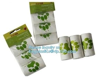 Portable 15Rolls Bag Custom Logo Kinds of Colors Bone Shape Dispenser Pet Puppy Cat Dog Poop Bag