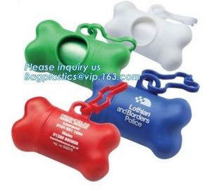 Portable 15Rolls Bag Custom Logo Kinds of Colors Bone Shape Dispenser Pet Puppy Cat Dog Poop Bag