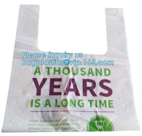 BioPlastic T-shirt bag used for take away food, Compostable Disposable Biodegradable Plastic Bags Garbage Bag For Frozen