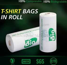 PBAT+PLA 100% compostable bio degradable vest shopping bags, Carrier Small Compostable 100% Oxo Biodegradable Plastic Ba