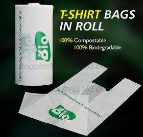 PBAT+PLA 100% compostable bio degradable vest shopping bags, Carrier Small Compostable 100% Oxo Biodegradable Plastic Ba