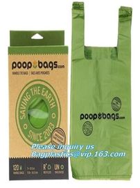 dog poop bag cornstarch compostables, Unscented Environment Friendly Compostable Dog Pet Poop Bags, star seal leak proof