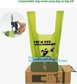 Customized Compostable Green Dog Poop Bag, biodegradable and compostable zero waste certified dog poop bag on roll