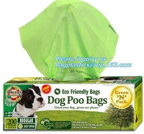 Customized Compostable Green Dog Poop Bag, biodegradable and compostable zero waste certified dog poop bag on roll