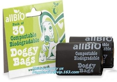 4 rolls white plastic compostable doggie poop bag, 240 bags Tie top handle Cornstarch Earth Friendly Cornstarch composta