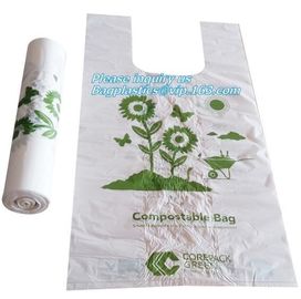 CUSTOMIZED COMPOSTABLE VEST CARRIER BAG, Foldable compostable plastic vest carrier bag, T-shirt Shopping Bags Plastic Ve