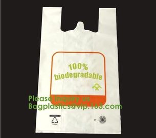 BIODEGRADABLE PVA PLASTIC WATER SOLUBLE VEST HANDLES BAG, COMPOSTALE PLA+PBAT CORN STARCH POTATOES STARCH ECO FIRNEDLY