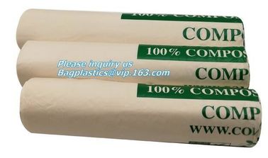 biodegradable and compostable garbage bin liners, kitchen bin liner compostable flat trash bag on roll, bin liner in rol