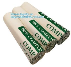 biodegradable and compostable garbage bin liners, kitchen bin liner compostable flat trash bag on roll, bin liner in rol