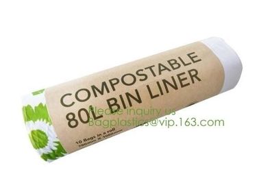 Eco-friendly Roll Compostable Plastic Bag Drawstring Biodegradable Garbage Bags,cornstarch custom compostable biodegrada