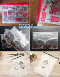 vinyl plastic zipper bags packaging with slider closure, size frosted matte pvc vinyl zipper Zip lockk plastic packaging b