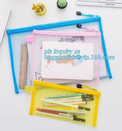 stationery within mesh PVC waterproof zipper document bag/ pvc folder, pp plastic file folder printable document bag