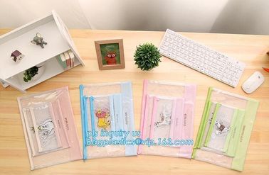 mesh document bag with zipper/pvc mesh file folder, Waterproof Zip Lock Bag Mesh Plastic Zipper Bag