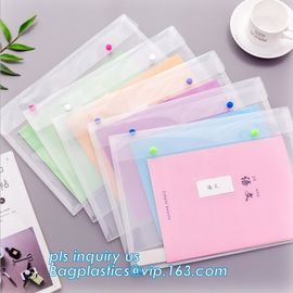 A4 custom PP plastic file folder, document wallet with button, pp a4 decorative expanding file folders