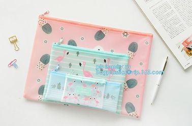 A3/A4/A5/A6/B4/B5/B6/B8 Zipper gridding Mesh Bag File Document Bag School Office Supply PVC File Folder