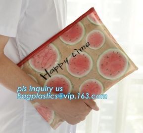 Eco-friendly plastic custom slider zipper PVC stationery bag, Zip lockk slider zipper closure stationery bag, Slider Zippe