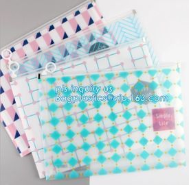 vinyl pvc zipper bag vinyl zipper slider bag for stationery, cosmetic, Flat Zipper Top PVC Slider Zipper Bags For Towel