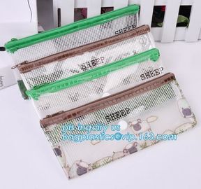 vinyl pvc zipper bag vinyl zipper slider bag for stationery, cosmetic, Flat Zipper Top PVC Slider Zipper Bags For Towel