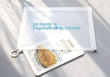 custom transparent pvc slide zipper file bags, cosmetic makeup pen pencil stationery case, PVC plastic slider zipper bag