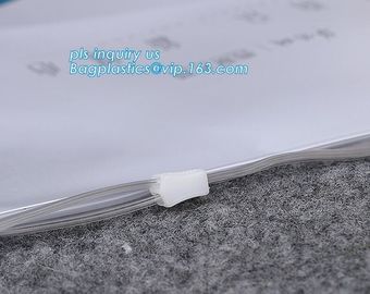 Biodegradable eco-friendly slider Zip lockk frosted EVA bag, PVC Wash Bag With Slider Zipper, Eco-friendly plastic puller