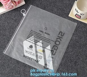 cosmetic bag promotional printed plastic bag, Clear frosted matte plastic PVC apparel bag with zipper top, zipper top cl