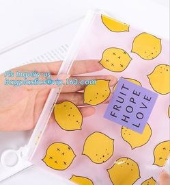 Slider zipper Clear pvc bag for package Vinyl transparent pvc bag cosmetic packing, bottom gusset slider Zip lockk printed