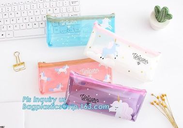 Vinyl Clear PVC Cosmetic Bag in Slider Zipper Toiletry Travel Packaging Bag, pvc slider zipper bag, PE/EVA plastic reclo