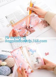 Vinyl Clear PVC Cosmetic Bag in Slider Zipper Toiletry Travel Packaging Bag, pvc slider zipper bag, PE/EVA plastic reclo