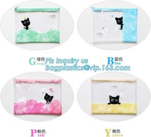 vinyl PVC Net Pattern Mesh Bags with zipper, A4 Mesh Zip Document Wallet Folder Pencil Case File Secury Storage Bag