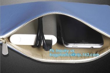 Customized quality PU leather large capacity stationery bag for pen pouch, portable fashion office stationery bling glit