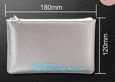 Customized quality PU leather large capacity stationery bag for pen pouch, portable fashion office stationery bling glit